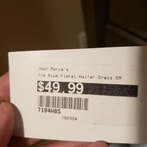 Sky blue floral halter dress